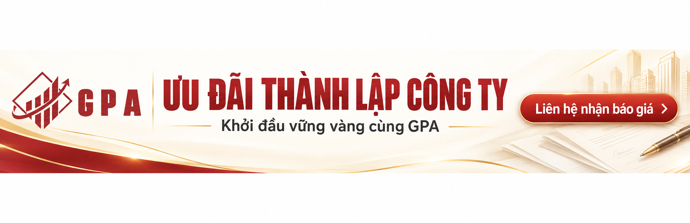 Ưu đãi thành lập công ty — Khởi đầu vững vàng cùng GPA. Liên hệ nhận báo giá.